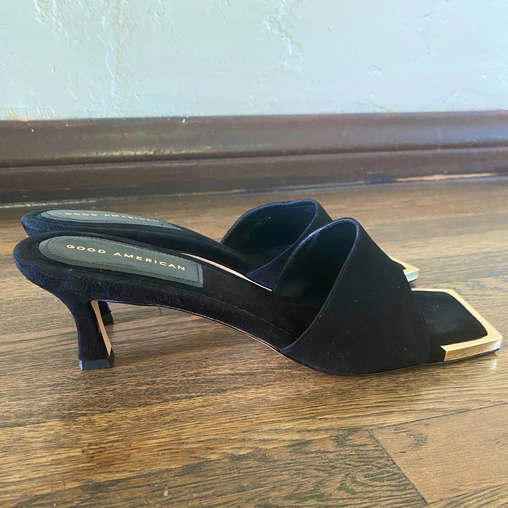 Good American Standout Square Toe Mule